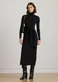 Women's Tie-Front Turtleneck Dress
