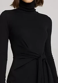 Women's Tie-Front Turtleneck Dress