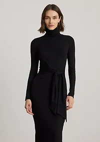 Women's Tie-Front Turtleneck Dress