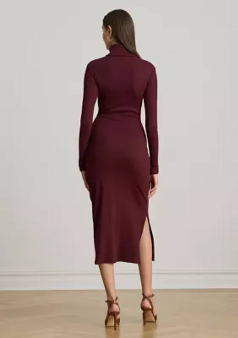 Women's Tie-Front Turtleneck Dress