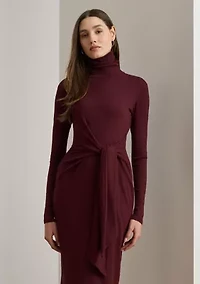 Women's Tie-Front Turtleneck Dress