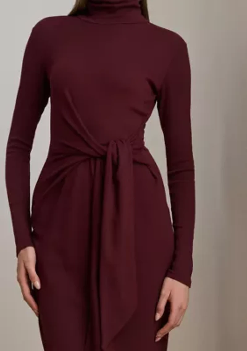 Women's Tie-Front Turtleneck Dress