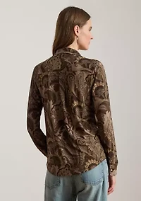 Women's Slim Fit Paisley Jersey Shirt