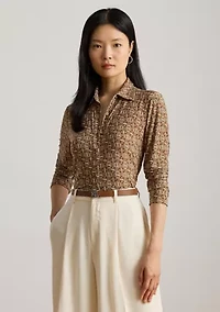 Women's Slim Fit Geo-Print Jersey Shirt