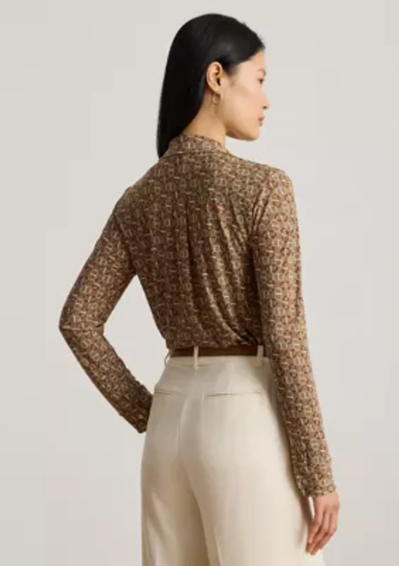 Women's Slim Fit Geo-Print Jersey Shirt