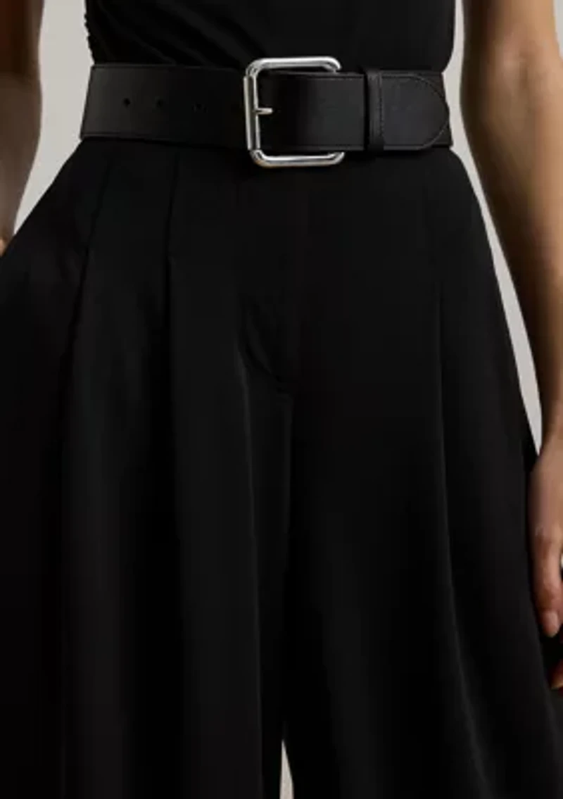 Women's Pleated Stretch Jersey Wide Leg Pants