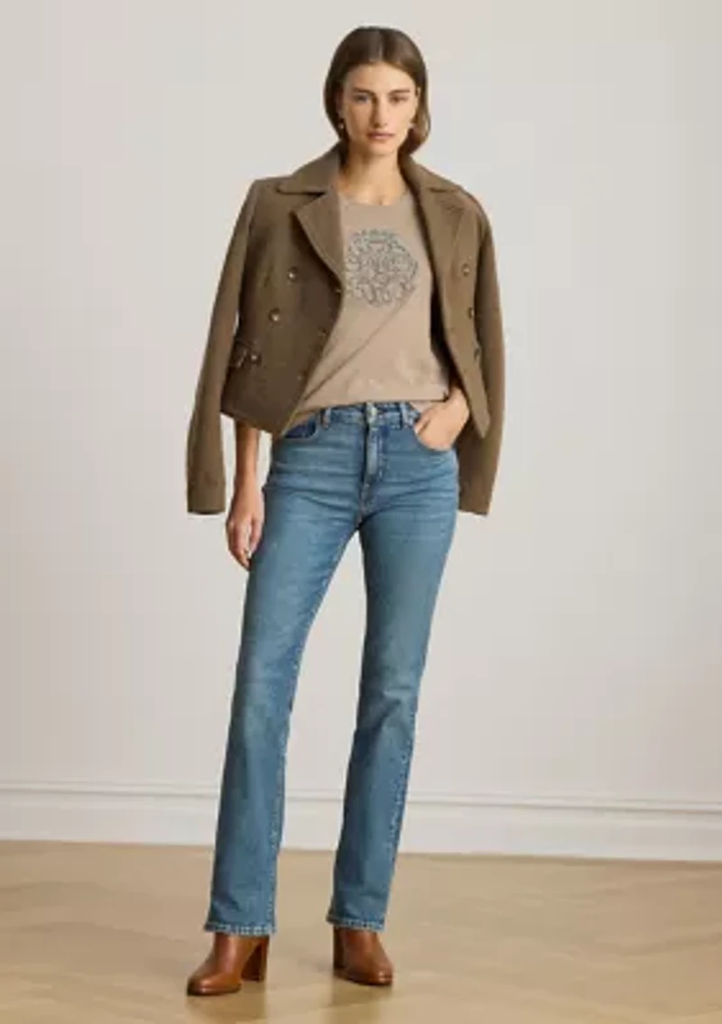 Women's Beaded-Crest Cotton Jersey Tee