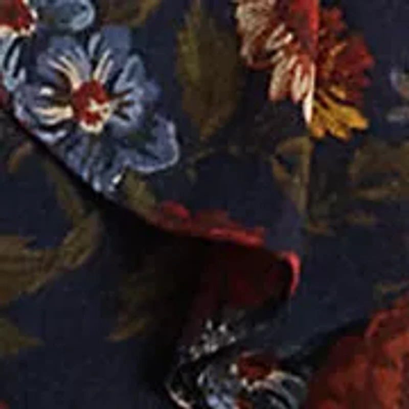 Floral Ruffle-Trim Georgette Blouse