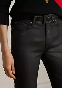 Coated High-Rise Straight Ankle Jeans