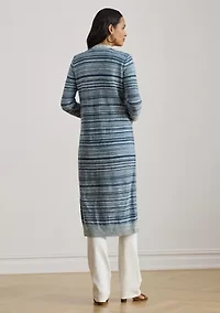 Women's Striped Linen-Cotton Cardigan