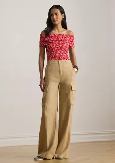 Women's Floral Print Off-The-Shoulder Top