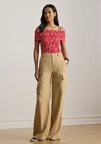 Women's Floral Print Off-The-Shoulder Top