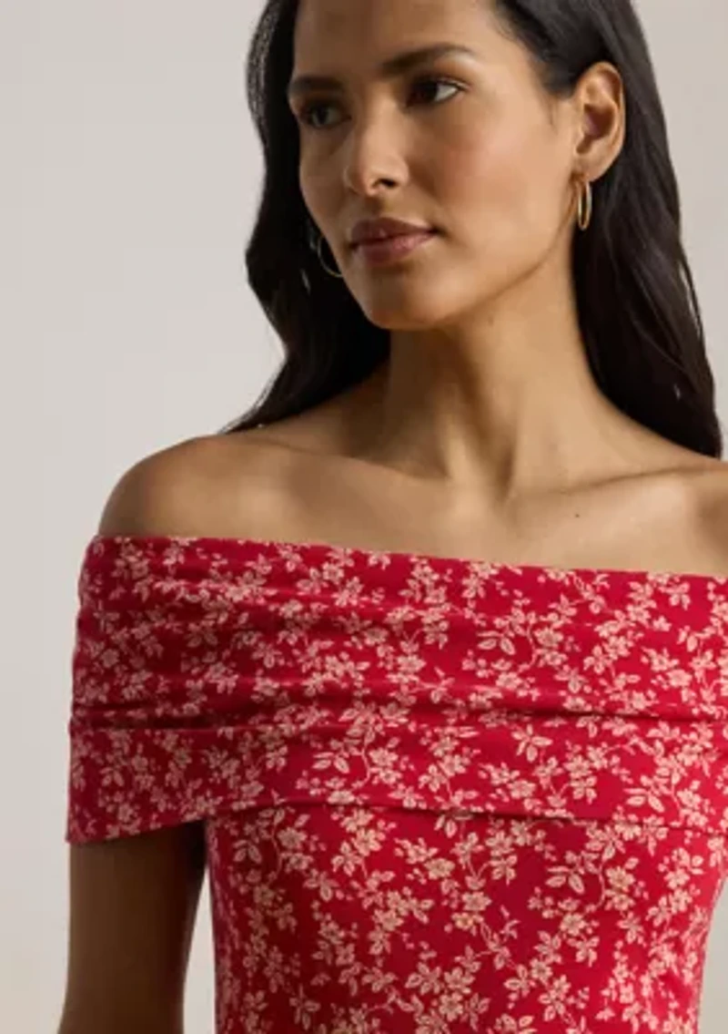 Women's Floral Print Off-The-Shoulder Top