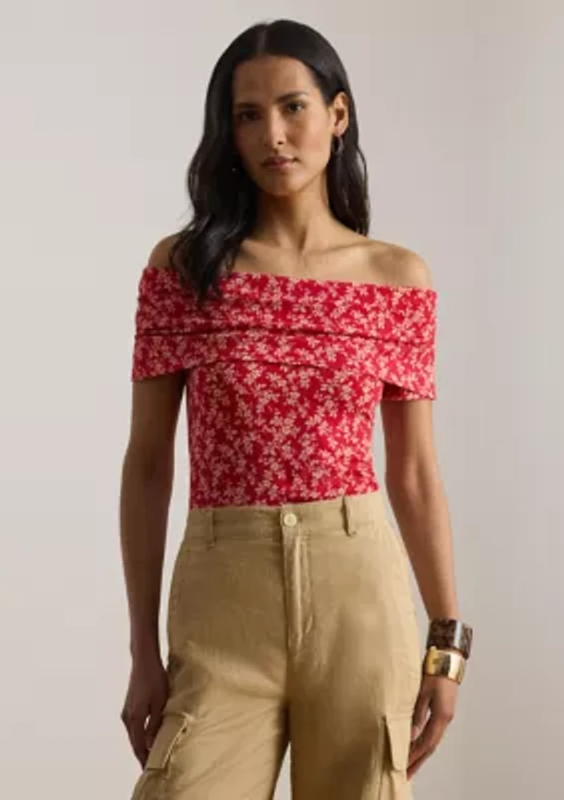 Women's Floral Print Off-The-Shoulder Top