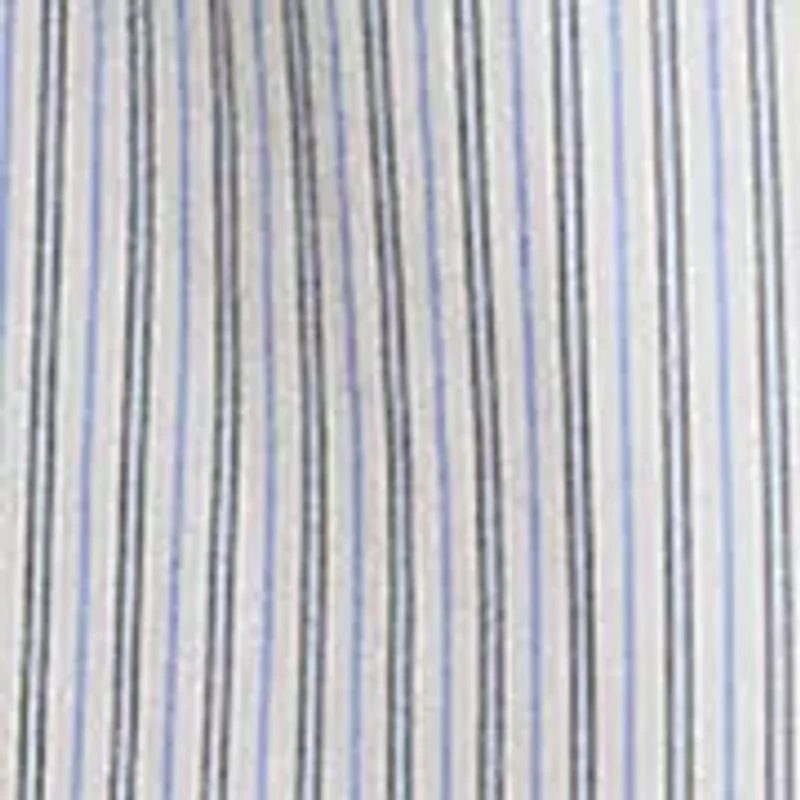 Striped Pleated Broadcloth Shirtdress