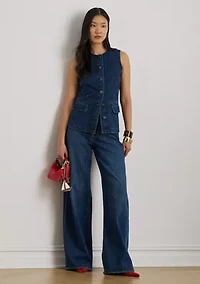 Women's Denim Sleeveless Shirt