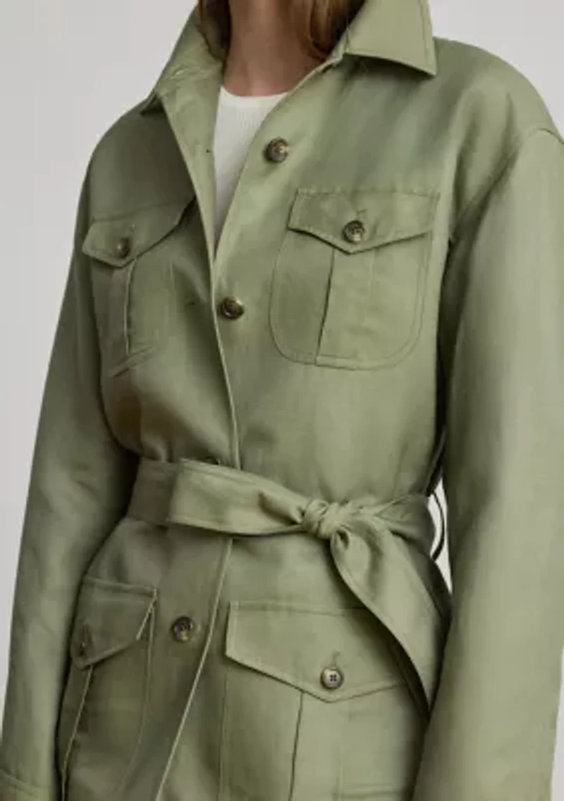 Women's Linen-Blend Twill Field Jacket