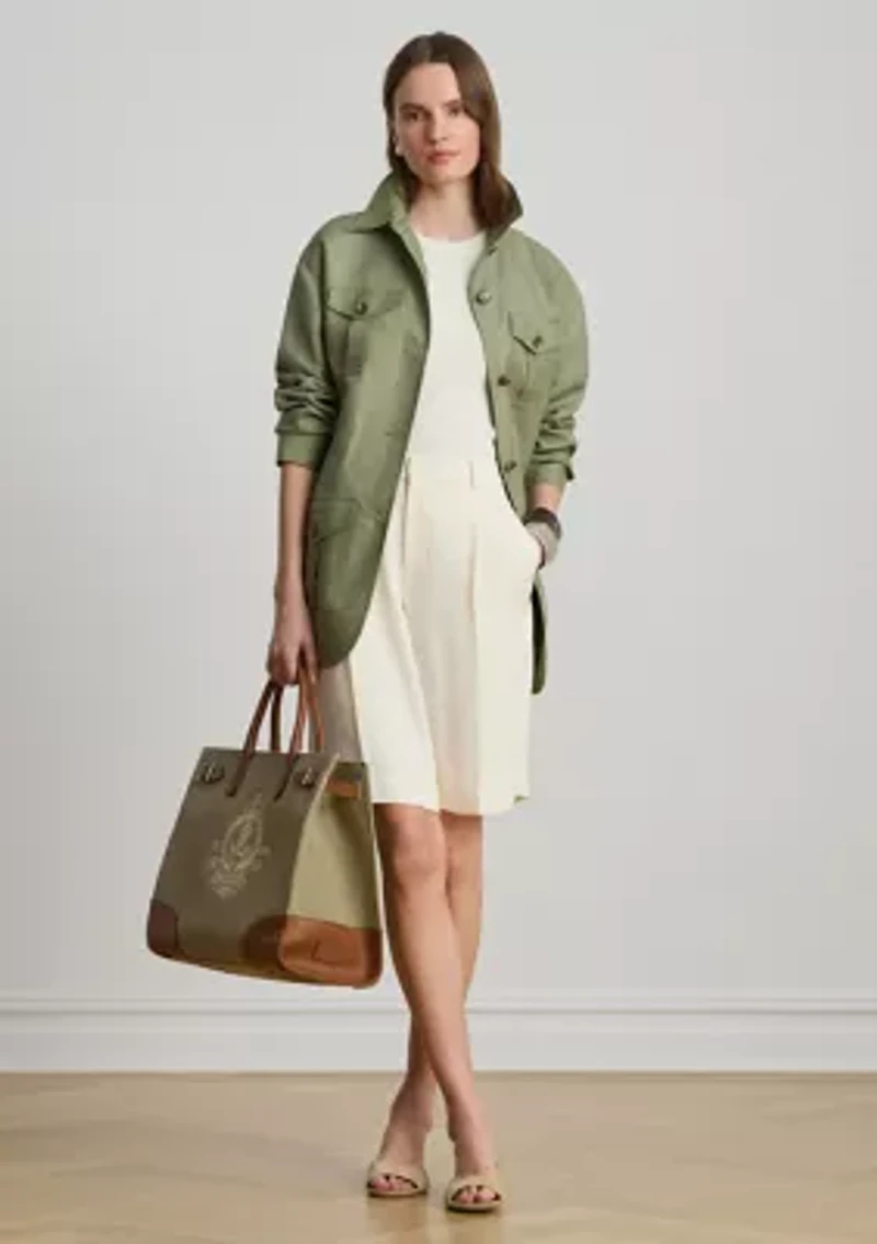 Women's Linen-Blend Twill Field Jacket