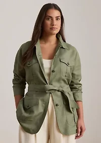 Women's Linen-Blend Twill Field Jacket