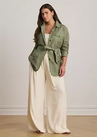Women's Linen-Blend Twill Field Jacket