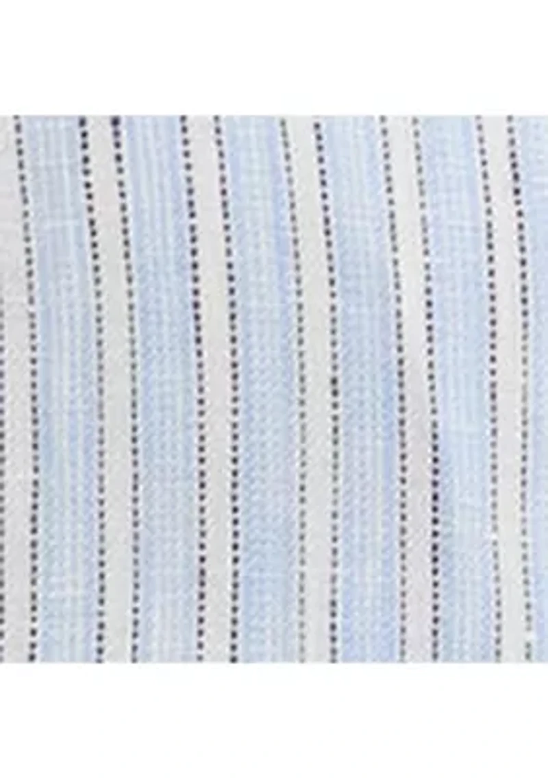 Women's Striped Linen Roll-Tab-Sleeve Tunic