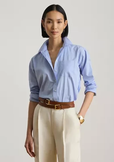 Women's Striped Cotton Broadcloth Shirt