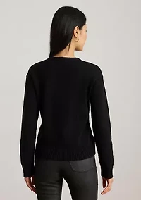 Women's Color-Blocked Crest Cotton Sweater