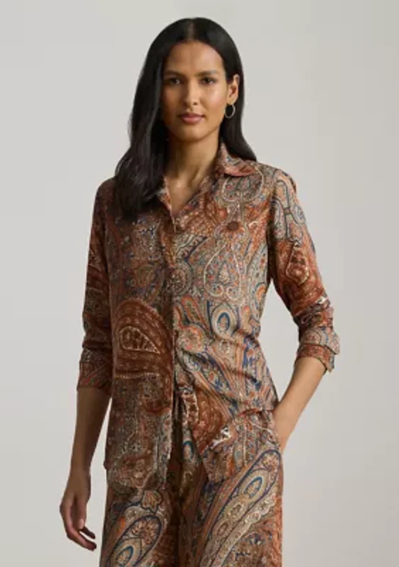 Classic Fit Paisley Crepe Shirt Product Id