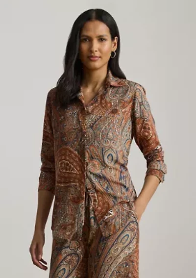 Classic Fit Paisley Crepe Shirt Product Id