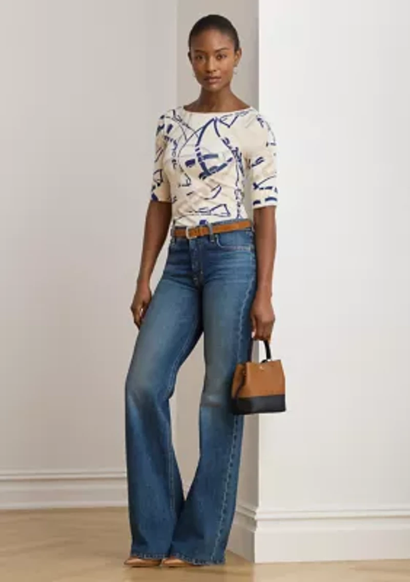 Women's Classic Fit Paisley Crepe Shirt