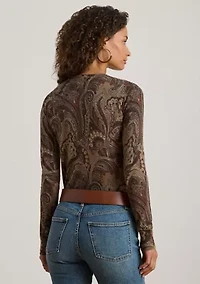 Women's Paisley Cotton Blend Sweater