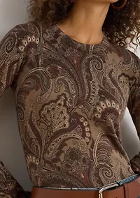 Women's Paisley Cotton Blend Sweater