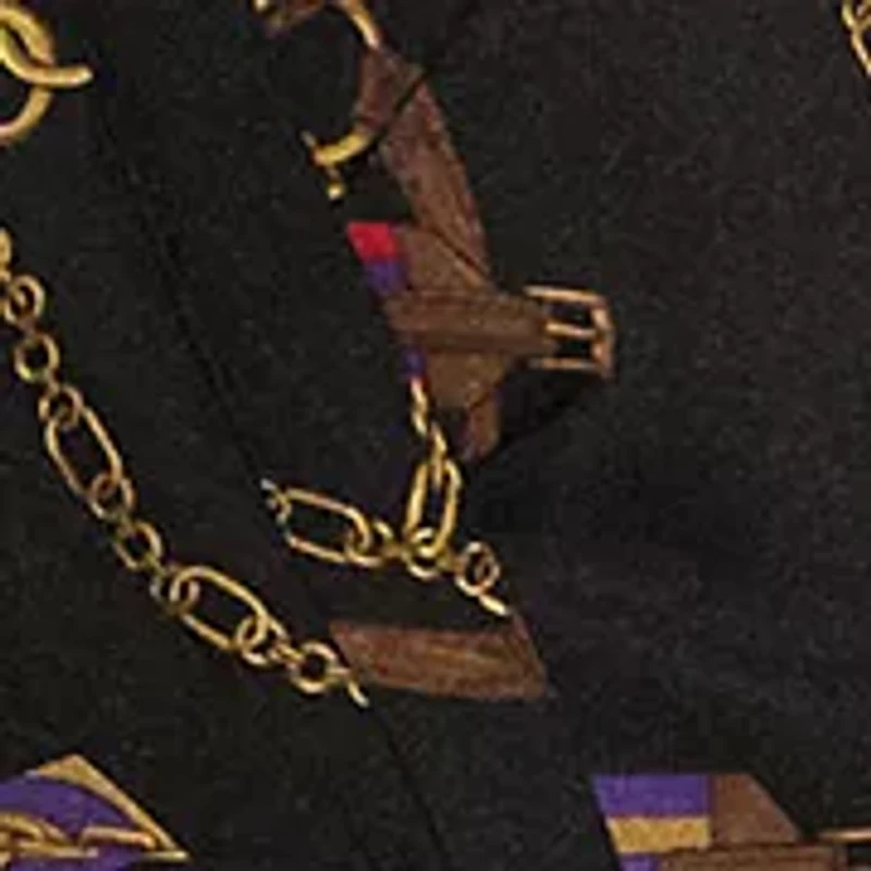 Belting-Print Belted Crepe Dress