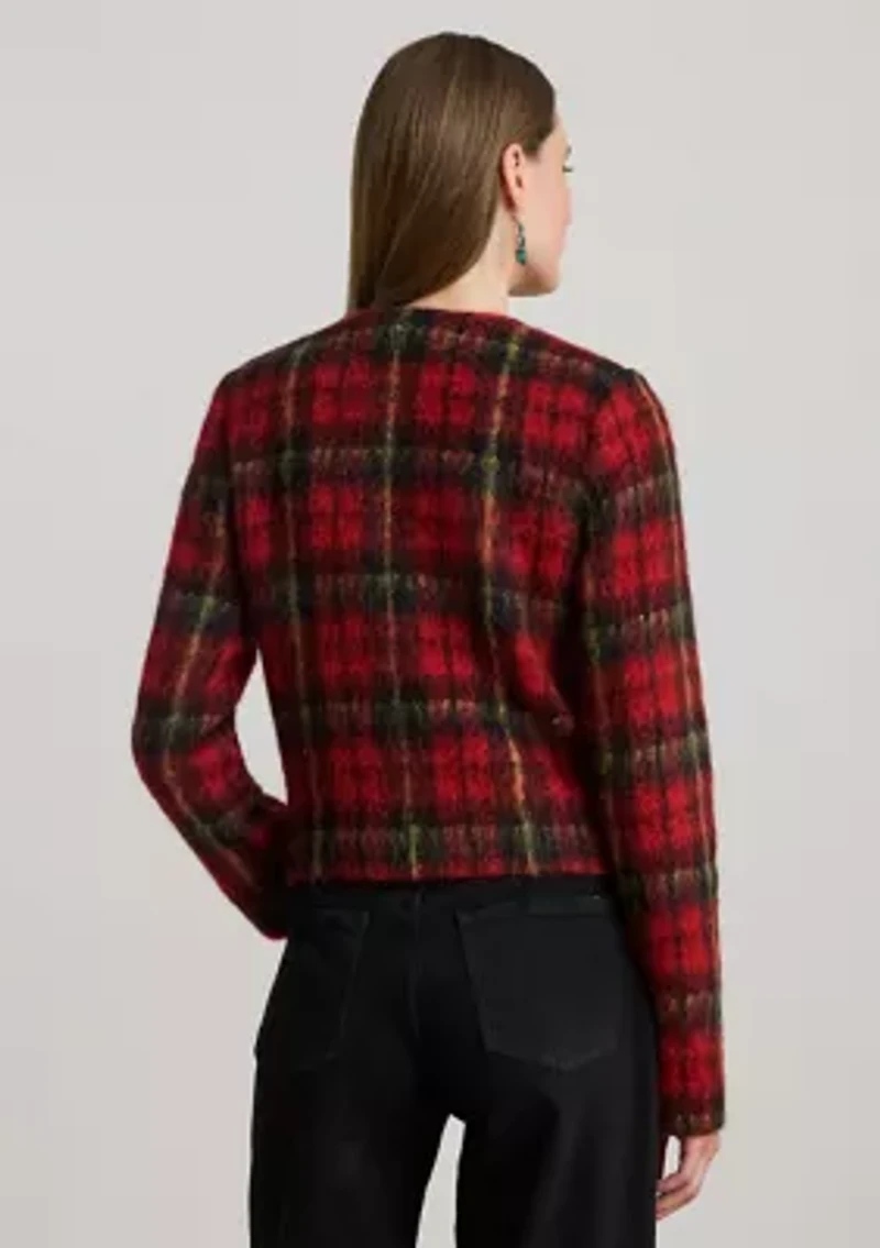 Women's Plaid Mohair Cropped Jacket