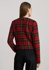 Women's Plaid Mohair Cropped Jacket