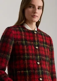 Women's Plaid Mohair Cropped Jacket