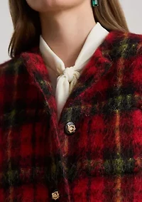 Women's Plaid Mohair Cropped Jacket