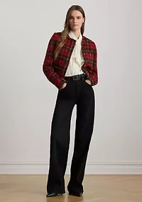 Women's Plaid Mohair Cropped Jacket