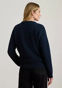 Women's Intarsia-Knit Dog Cotton Sweater