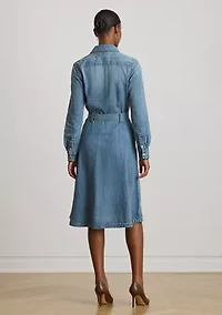 Women's Belted Denim Shirtdress
