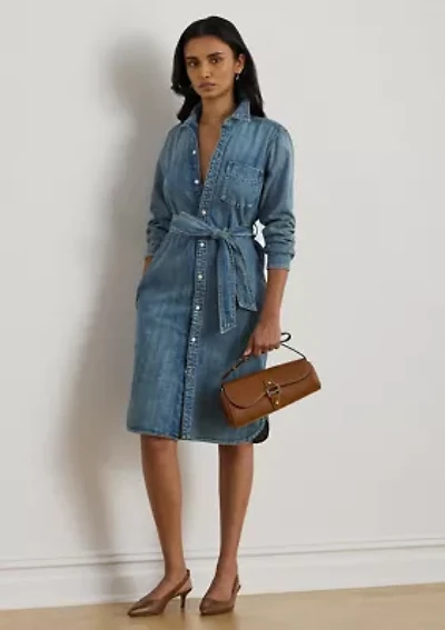 Belted Denim Shirtdress