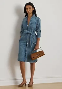 Belted Denim Shirtdress