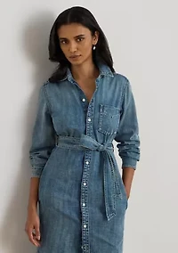 Belted Denim Shirtdress