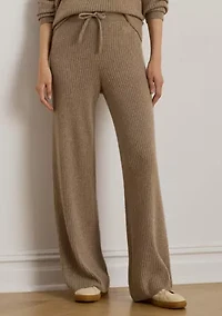 Women's Rib-Knit Cashmere Wide-Leg Pants