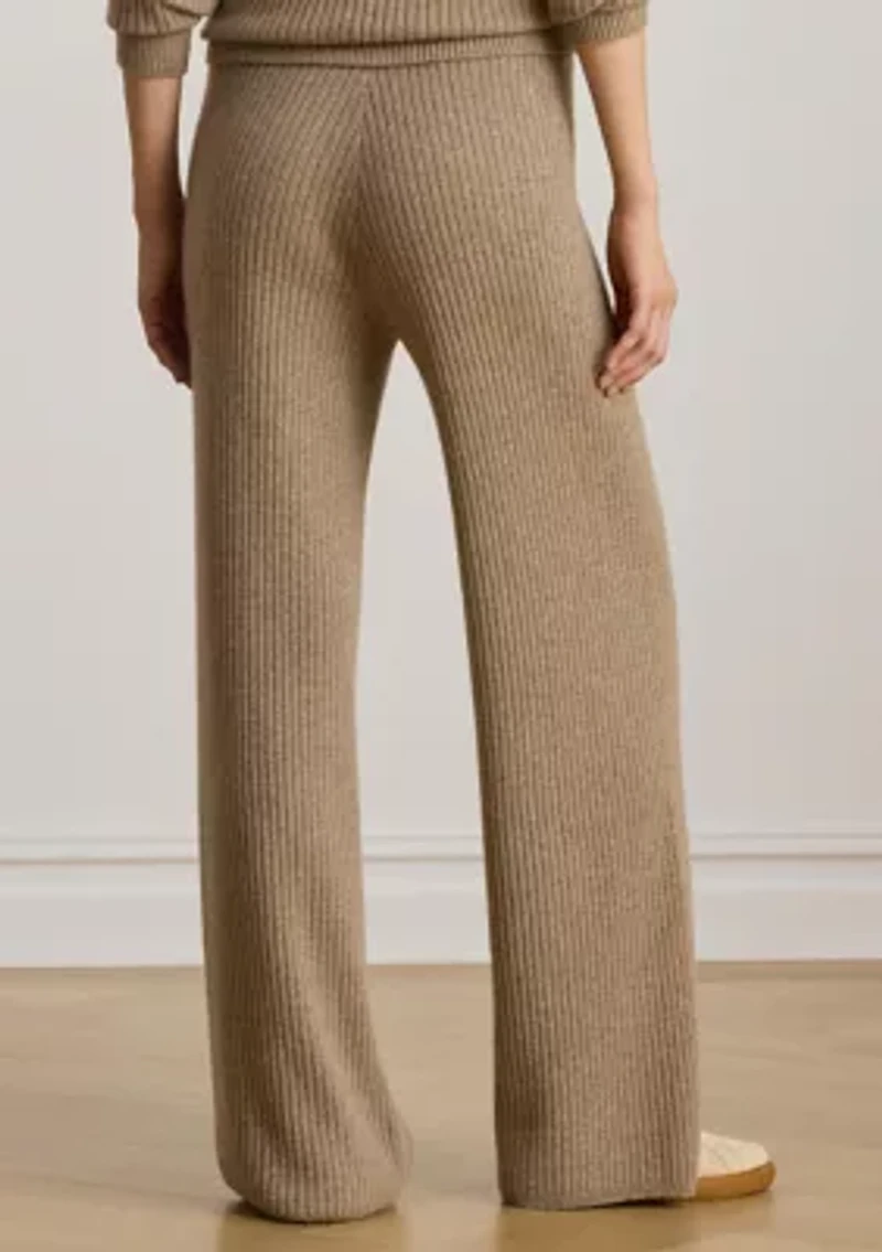 Women's Rib-Knit Cashmere Wide-Leg Pants