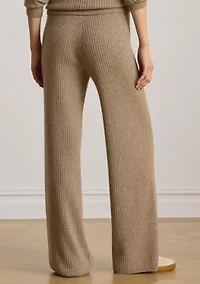 Women's Rib-Knit Cashmere Wide-Leg Pants