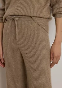 Women's Rib-Knit Cashmere Wide-Leg Pants