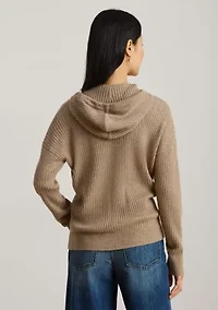 Women's Rib-Knit Cashmere Sweater Hoodie