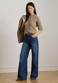 Women's Rib-Knit Cashmere Sweater Hoodie