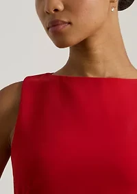 Women's Faille Sleeveless Sheath Dress